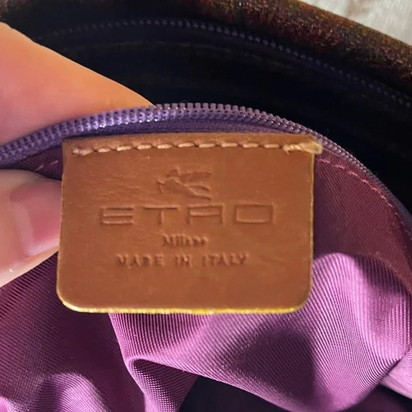 Etro Vintage Italian Luxury Elegant Brown Paisley Tote Bag by Etro made in Italy - Picture 2 of 9